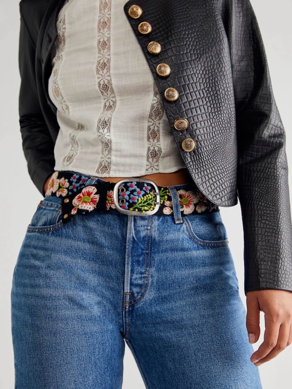 Free People Dream in Color Belt Forest Wander Size L New with Tags - Picture 2 of 12